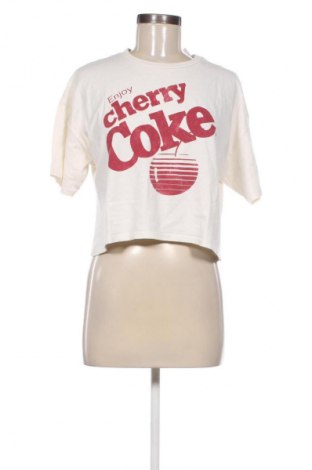 Damski T-shirt Pull&Bear, Rozmiar L, Kolor ecru, Cena 40,99 zł