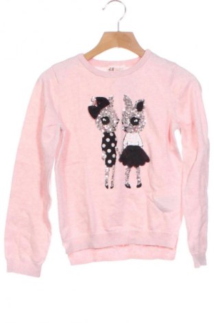Детски пуловер H&M, Размер 6-7y/ 122-128 см, Цвят Розов, Цена 19,55 лв.