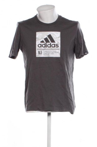 Ανδρικό t-shirt Adidas, Μέγεθος M, Χρώμα Γκρί, Τιμή 17,99 €