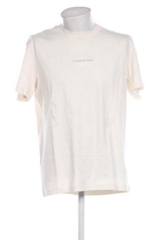 Herren T-Shirt Calvin Klein Jeans, Größe L, Farbe Beige, Preis 44,99 €