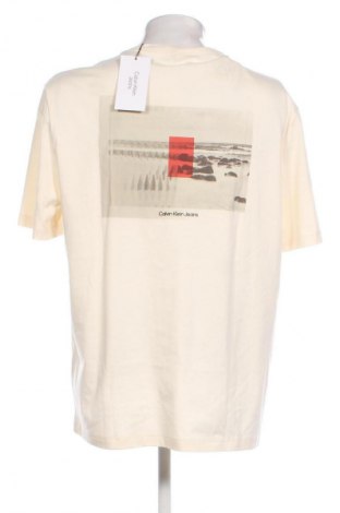 Herren T-Shirt Calvin Klein Jeans, Größe L, Farbe Ecru, Preis € 70,99