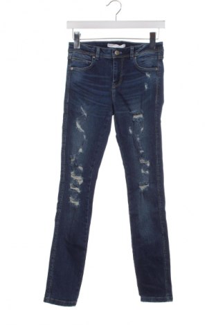 Damskie jeansy Zara Trafaluc, Rozmiar S, Kolor Niebieski, Cena 16,99 zł