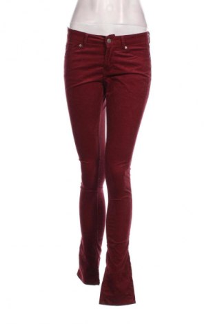 Pantaloni de velvet de femei H&M Divided, Mărime M, Culoare Roșu, Preț 28,99 Lei