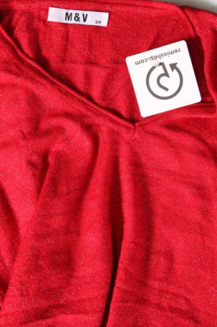 Damenpullover M&V, Größe S, Farbe Rot, Preis 7,49 €