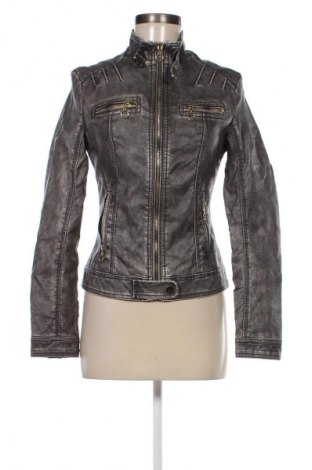 Damen Lederjacke, Größe S, Farbe Grau, Preis 8,99 €