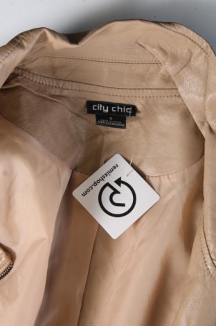 Damen Lederjacke City Chic, Größe S, Farbe Beige, Preis 34,10 €