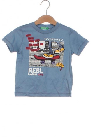 Tricou pentru copii United Colors Of Benetton, Mărime 12-18m/ 80-86 cm, Culoare Albastru, Preț 50,99 Lei