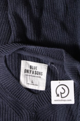 Herrenpullover Only & Sons, Größe L, Farbe Blau, Preis 9,49 €