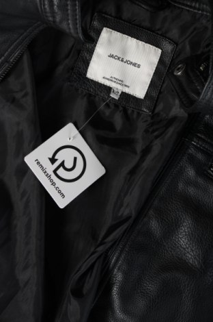 Ανδρικό δερμάτινο μπουφάν Jack & Jones, Μέγεθος 3XL, Χρώμα Μαύρο, Τιμή 155,99 €