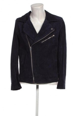 Pánska kožená bunda  Jack & Jones, Veľkosť L, Farba Modrá, Cena  73,80 €
