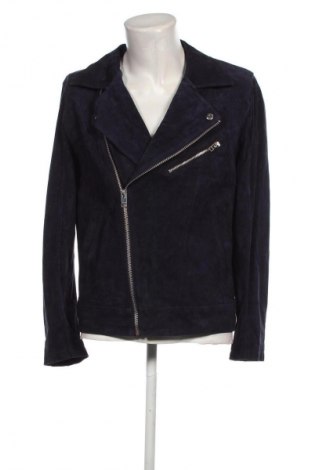 Herren Lederjacke Jack & Jones, Größe L, Farbe Blau, Preis € 90,57