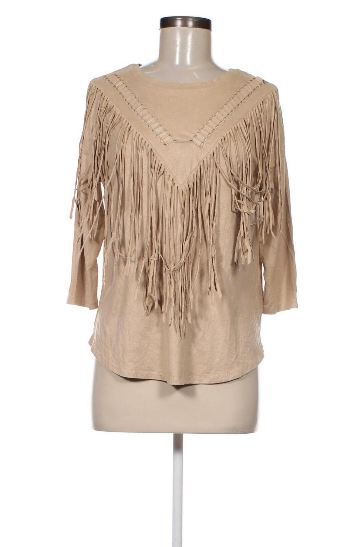 Damen Shirt Bershka, Größe M, Farbe Beige, Preis 4,99 €