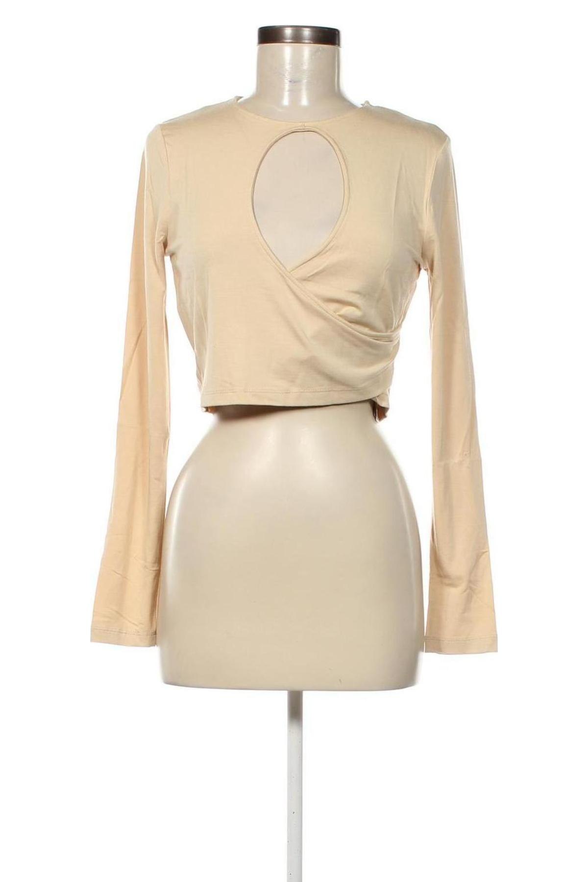 Damen Shirt NA-KD, Größe M, Farbe Beige, Preis 5,99 €