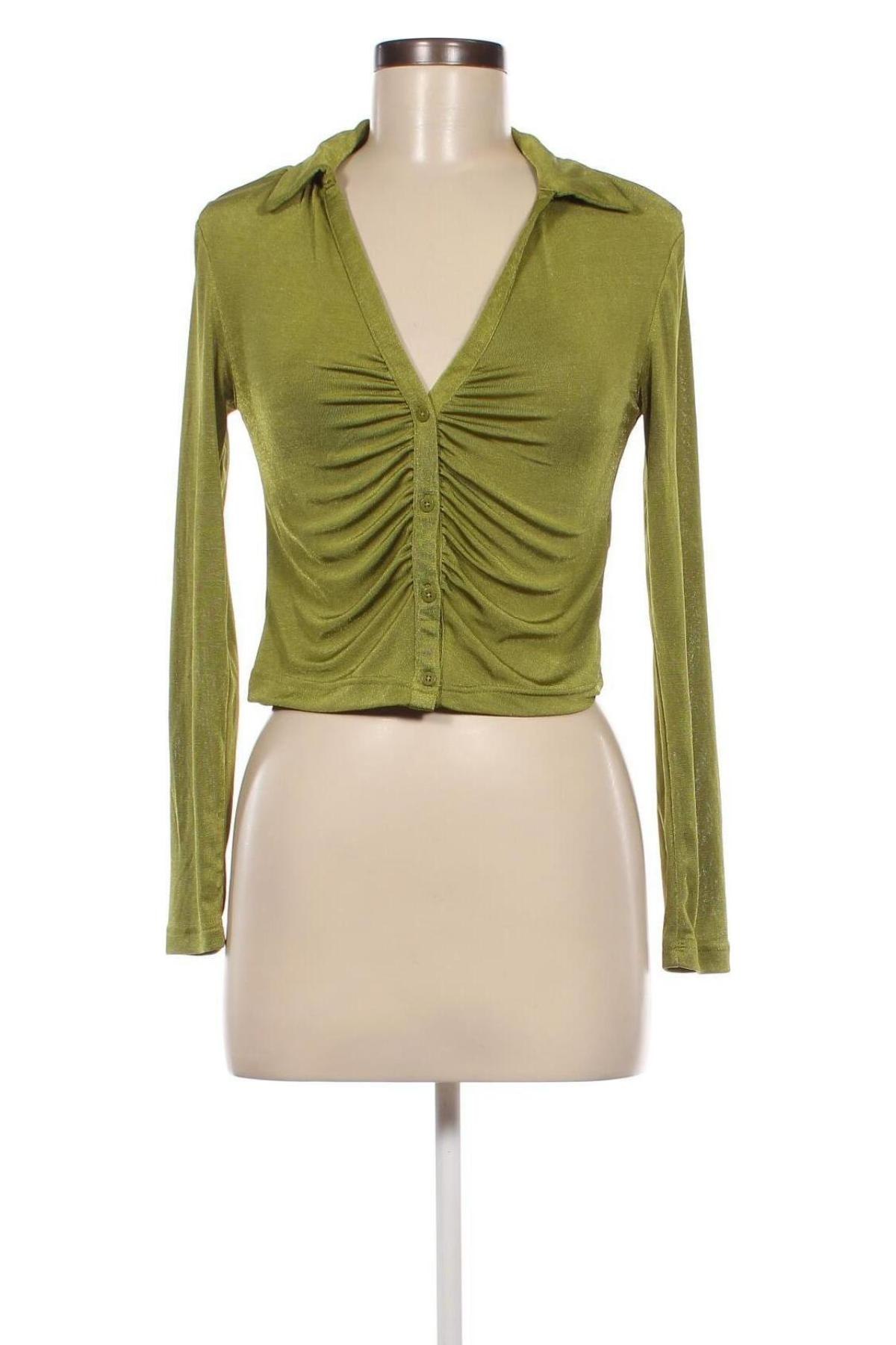 Cămașă de femei Stradivarius, Mărime M, Culoare Verde, Preț 18,99 Lei