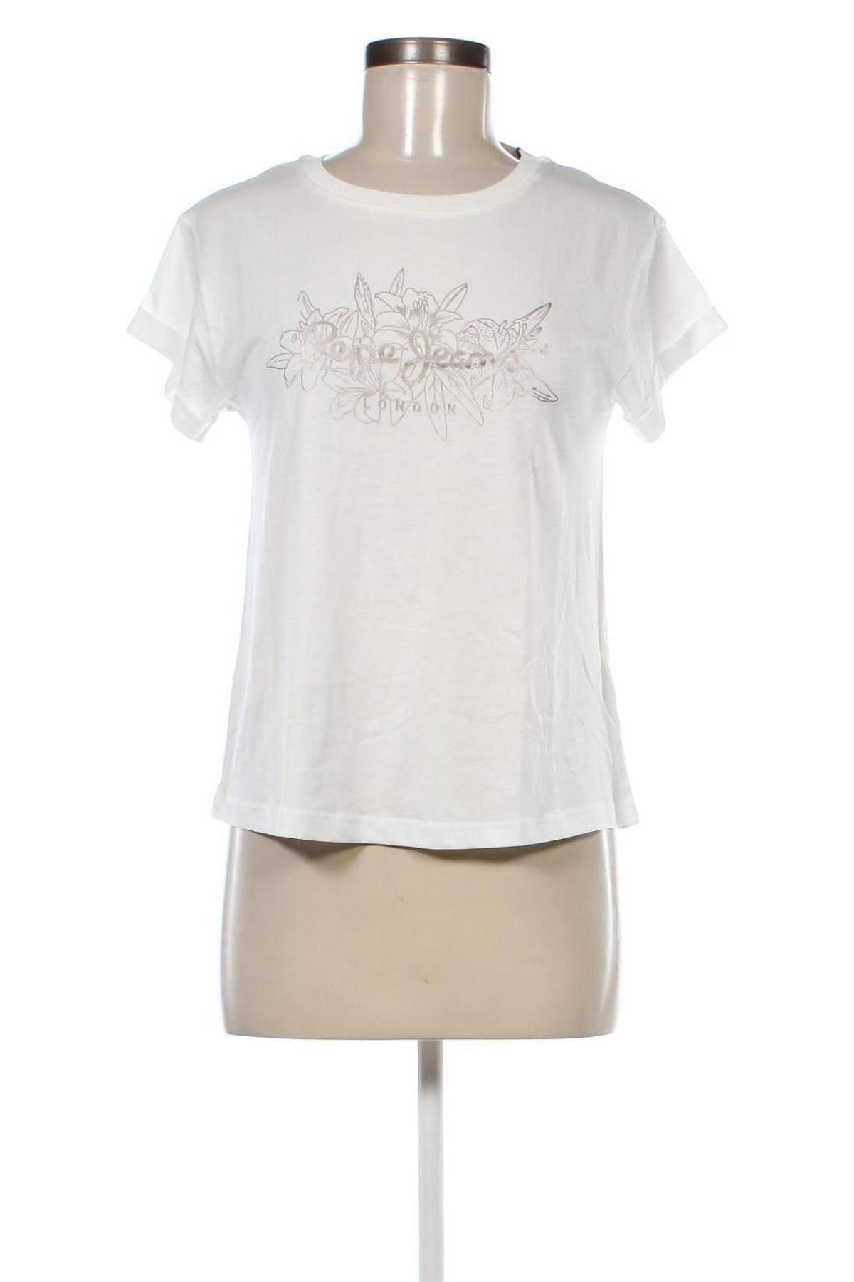 Γυναικείο t-shirt Pepe Jeans, Μέγεθος S, Χρώμα Λευκό, Τιμή 31,96 €