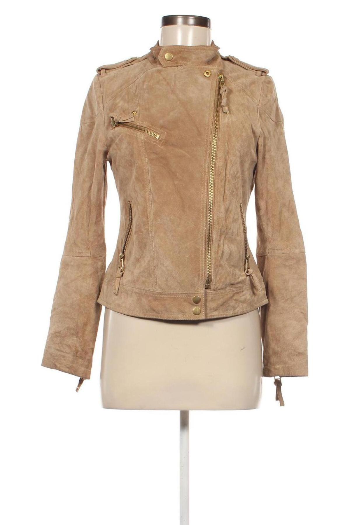 Damen Lederjacke Mango, Größe S, Farbe Beige, Preis € 57,49