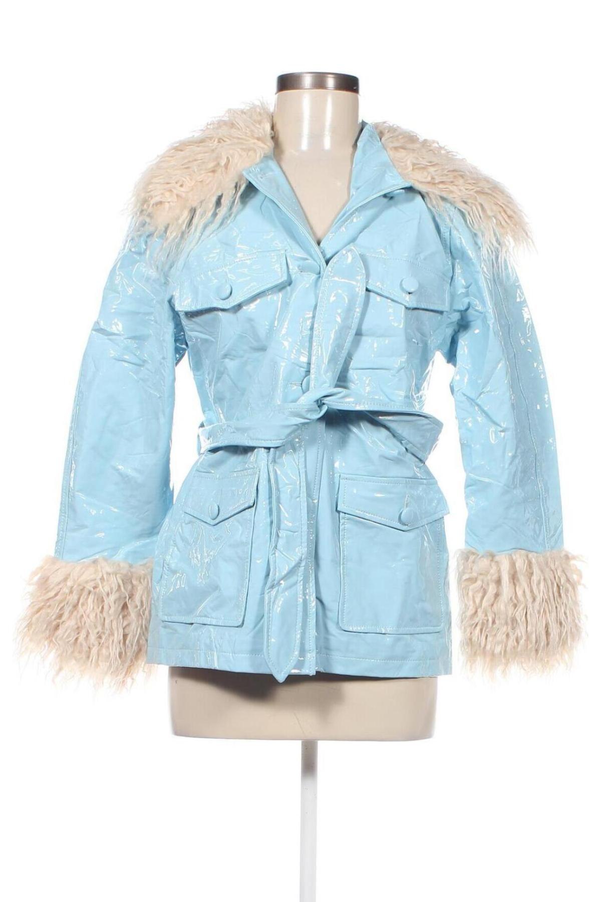 Damen Lederjacke Miss Selfridge, Größe M, Farbe Blau, Preis € 11,99