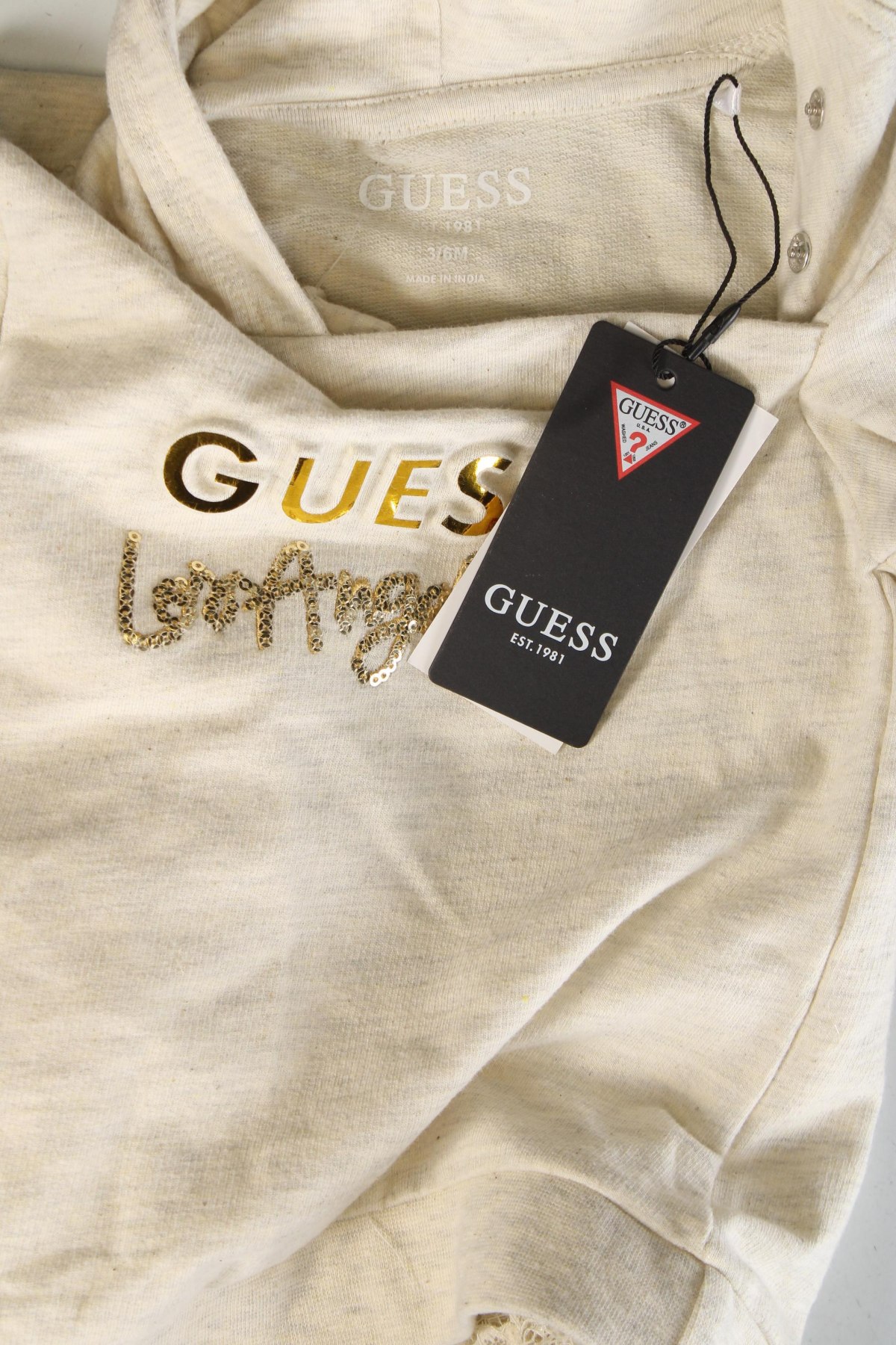 Παιδική μπλούζα Guess, Μέγεθος 3-6m/ 62-68 εκ., Χρώμα  Μπέζ, Τιμή 47,63 €