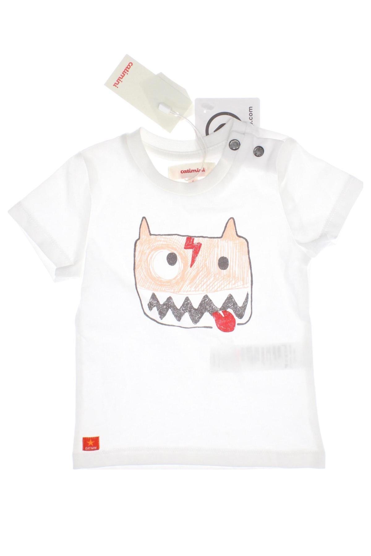 Kinder T-Shirt Catimini, Größe 3-6m/ 62-68 cm, Farbe Weiß, Preis 17,53 €