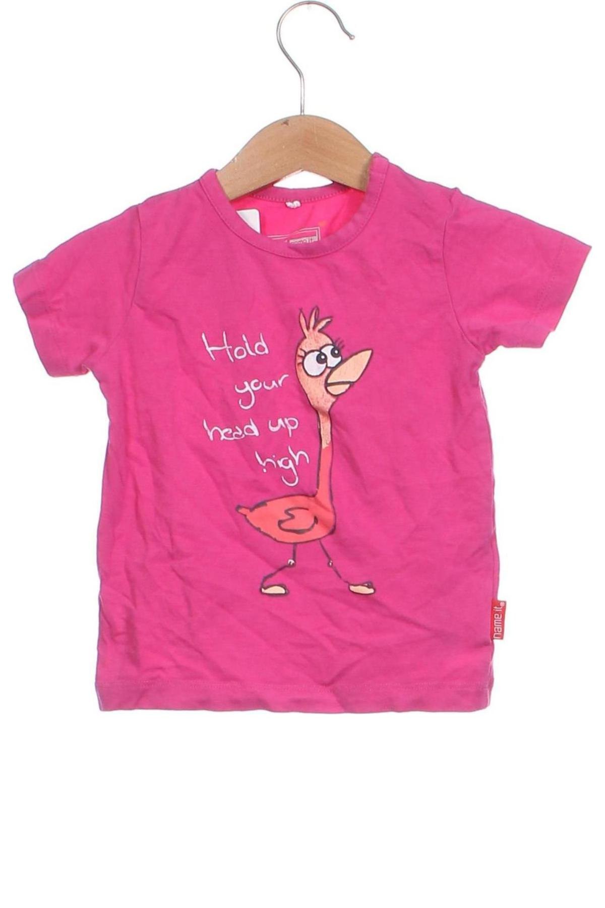 Dziecięcy T-shirt Name It, Rozmiar 6-9m/ 68-74 cm, Kolor Różowy, Cena 16,99 zł