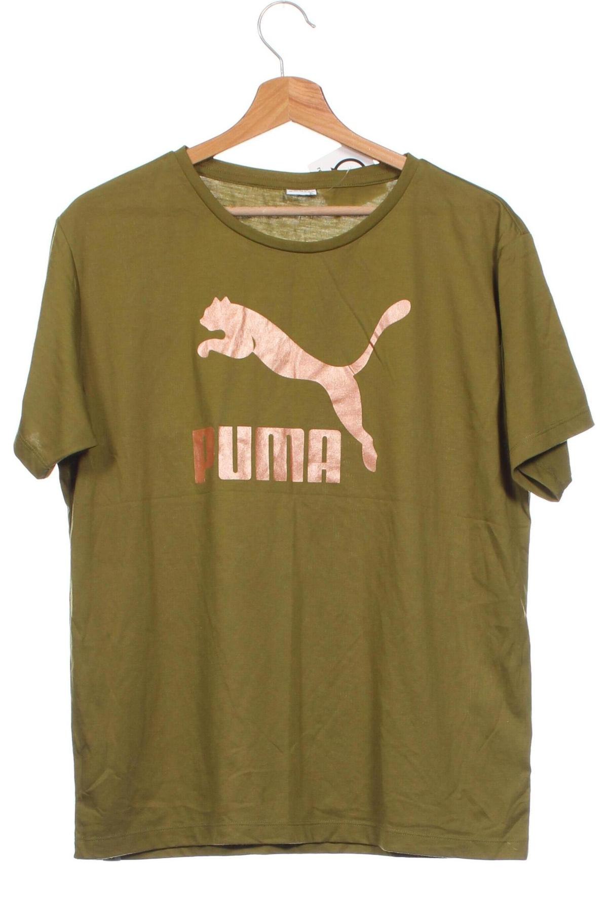 Kinder T-Shirt PUMA, Größe 15-18y/ 170-176 cm, Farbe Grün, Preis 9,49 €