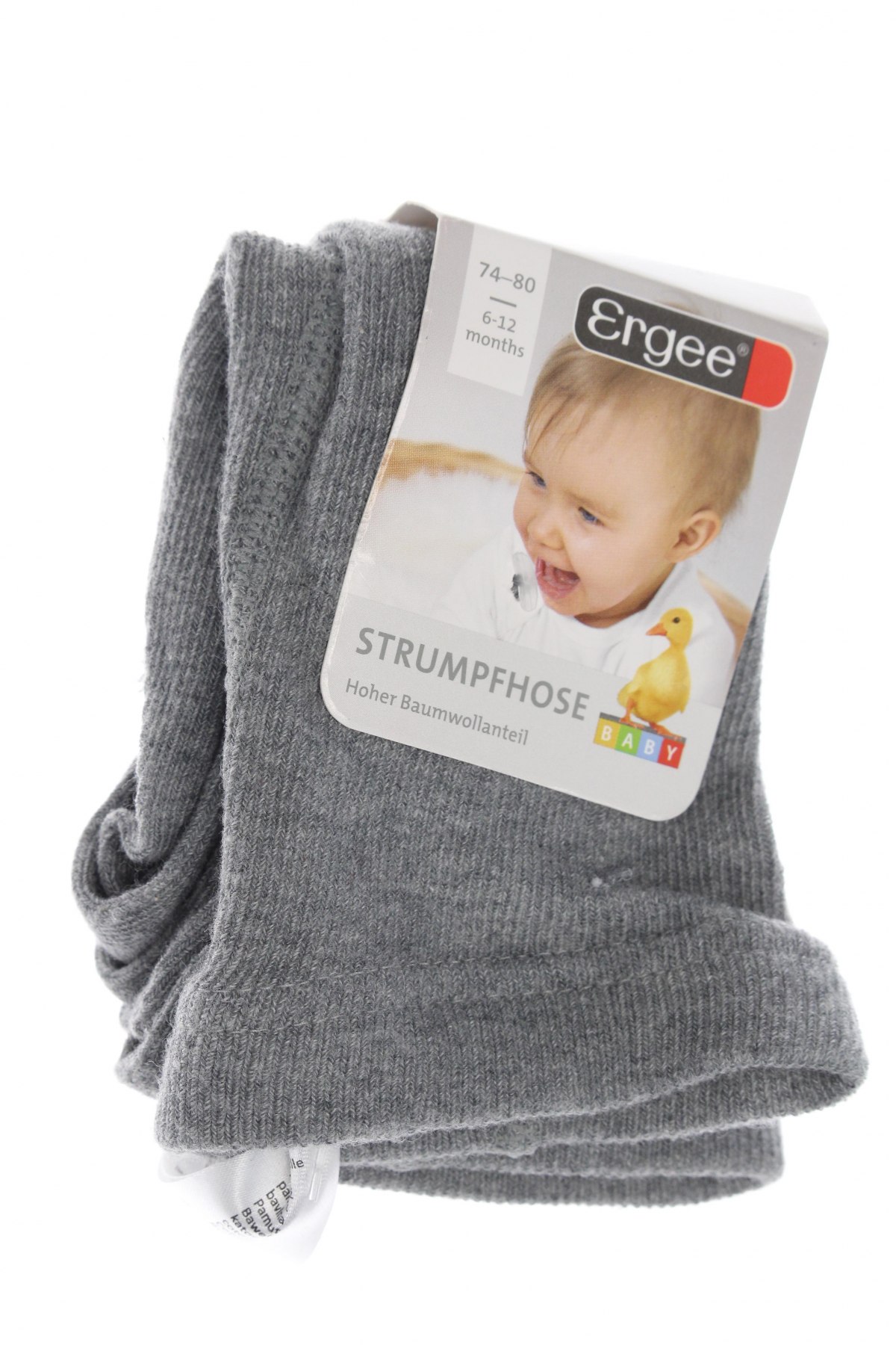 Kinderstrumpfhose Ergee, Größe 9-12m/ 74-80 cm, Farbe Grau, Preis € 9,79