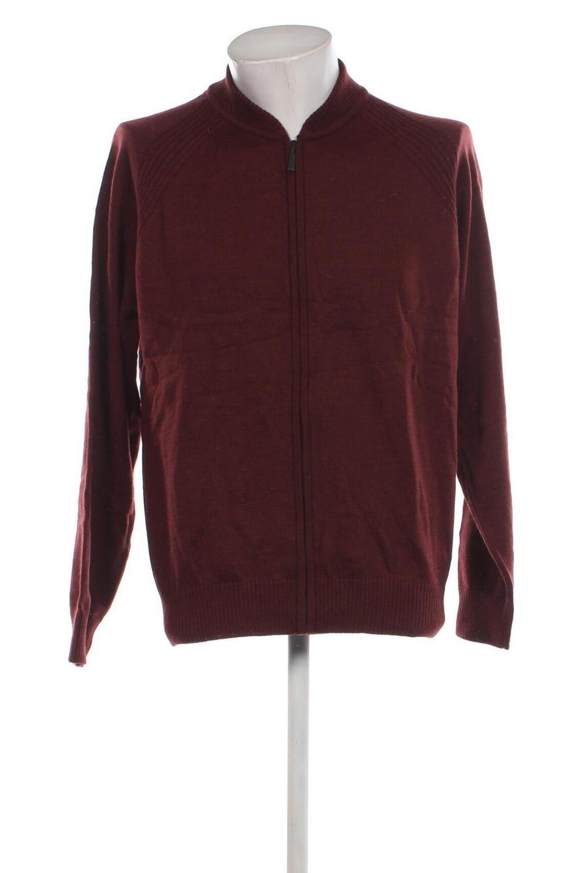 Herren Strickjacke Peter Hahn, Größe L, Farbe Rot, Preis 17,49 €