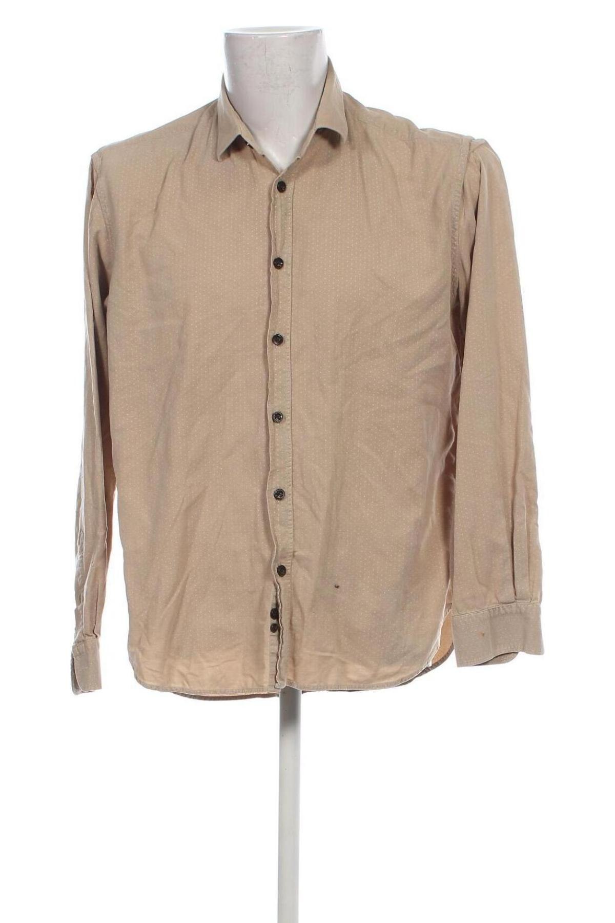 Herrenhemd Zara Man, Größe XL, Farbe Beige, Preis 15,84 €