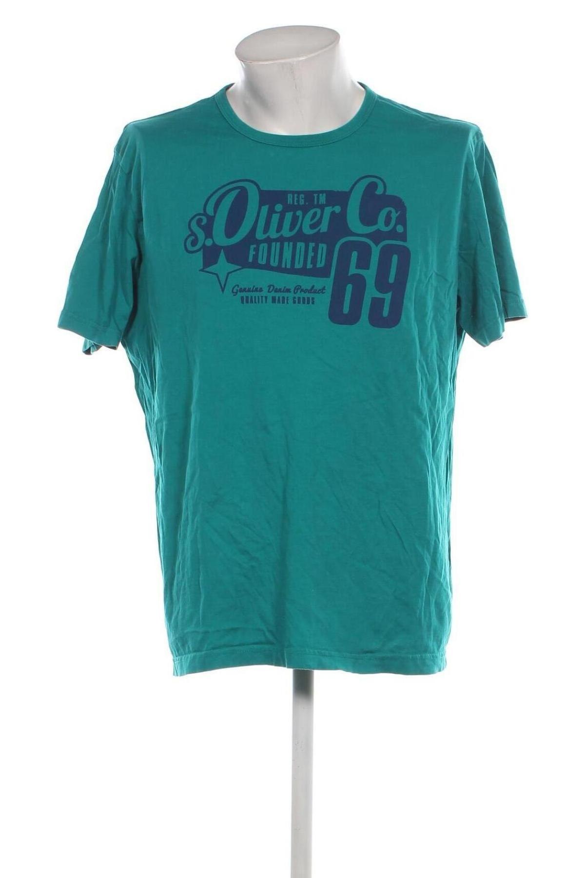 Ανδρικό t-shirt S.Oliver, Μέγεθος XXL, Χρώμα Πράσινο, Τιμή 7,00 €