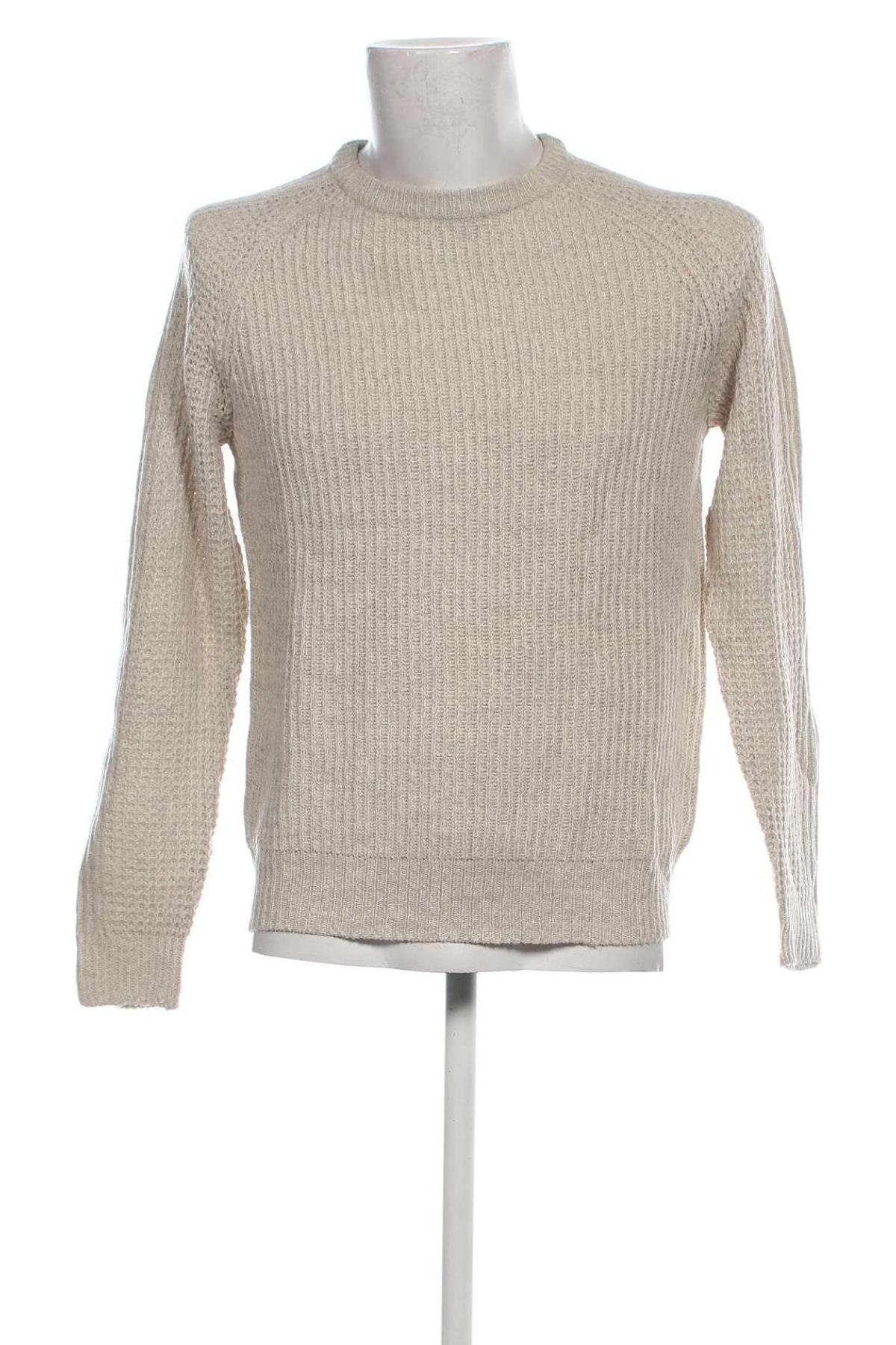 Herrenpullover Bershka, Größe L, Farbe Ecru, Preis 9,49 €