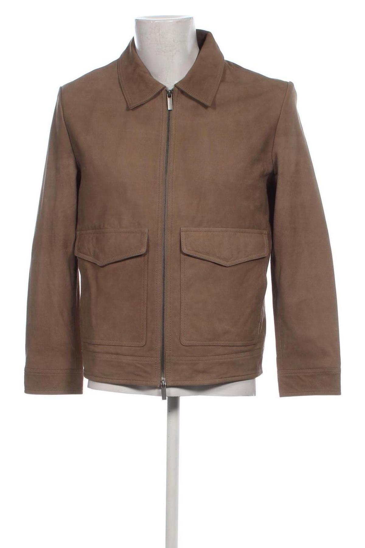 Herren Lederjacke Selected Homme, Größe M, Farbe Beige, Preis 201,55 €