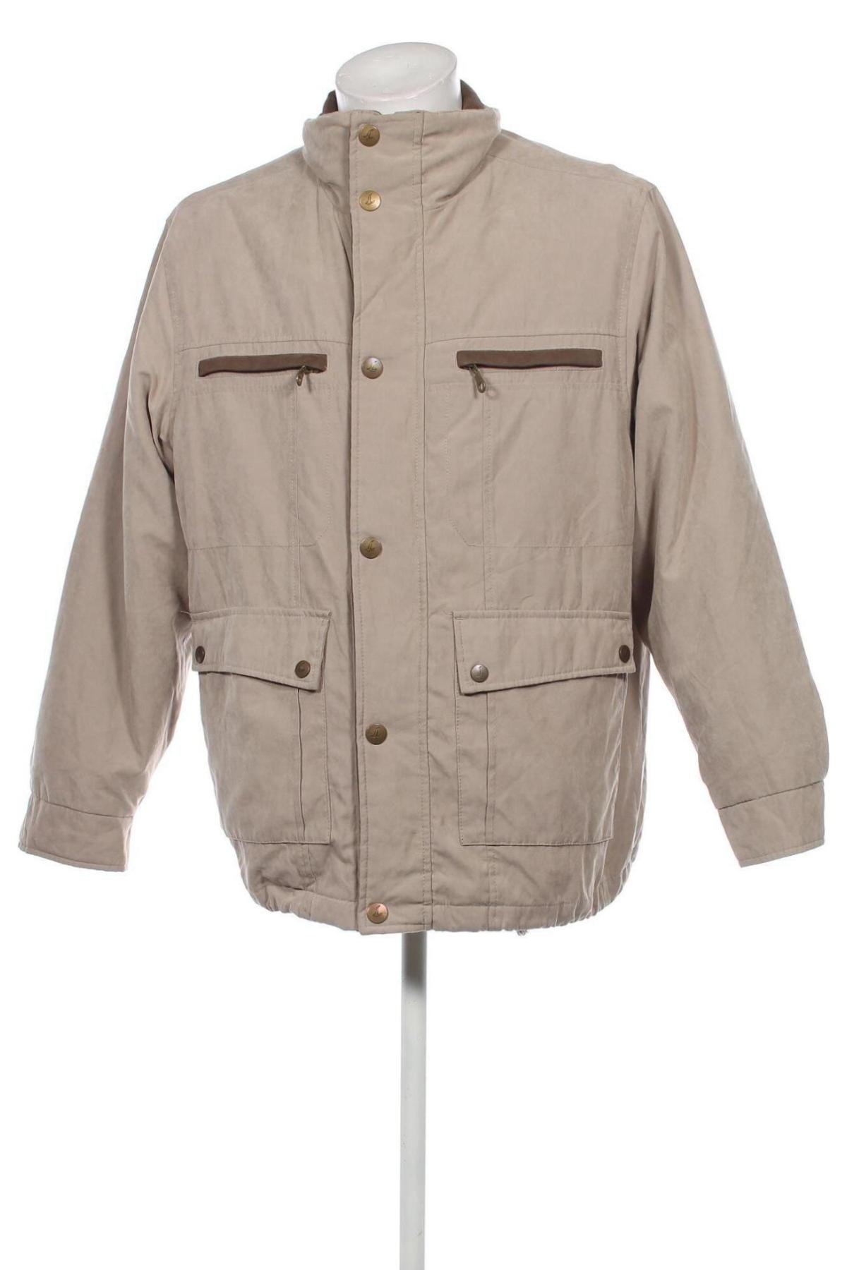 Herrenjacke Long Beach, Größe L, Farbe Beige, Preis 20,99 €