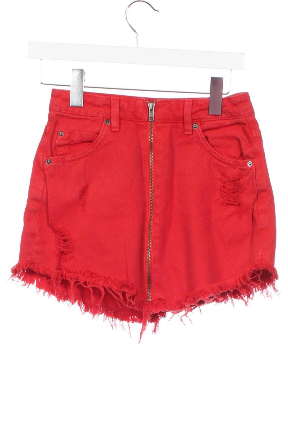 Rock Bershka, Größe XS, Farbe Rot, Preis 9,75 €