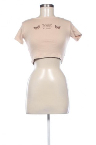 Γυναικείο t-shirt Sinsay, Μέγεθος XS, Χρώμα Καφέ, Τιμή 9,00 €