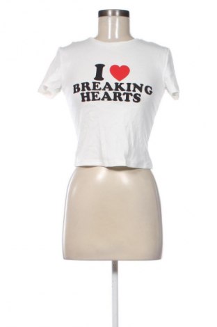 Damen T-Shirt Stradivarius, Größe M, Farbe Weiß, Preis € 8,70