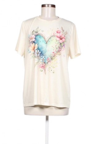 Damski T-shirt Unbranded, Rozmiar L, Kolor ecru, Cena 39,08 zł