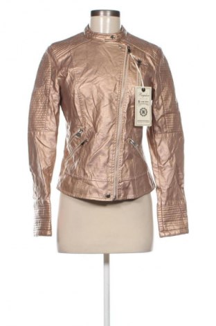 Damen Lederjacke Regular Denim, Größe M, Farbe Aschrosa, Preis 64,99 €
