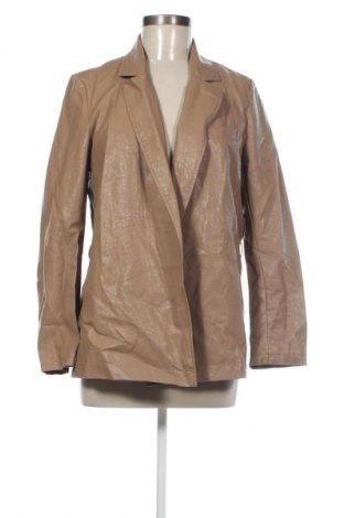 Дамско кожено яке Zara, Размер XS, Цвят Бежов, Цена 41,99 лв.