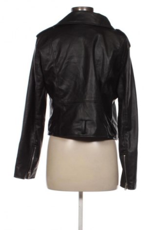 Дамско кожено яке Zara, Размер XL, Цвят Черен, Цена 41,99 лв.