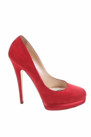Дамски обувки Casadei, Размер 38, Цвят Червен, Естествен велур, Цена 82,25 лв.