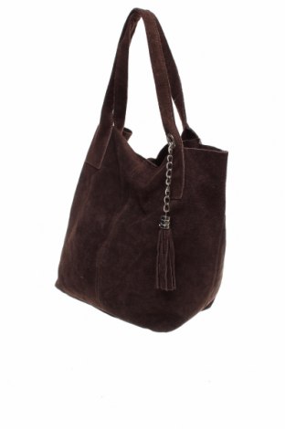 Γυναικεία τσάντα Made In Italy, Χρώμα Καφέ, Φυσικό σουέτ, Τιμή 31,55 €