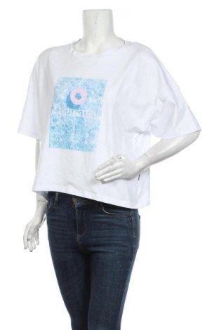 Γυναικείο t-shirt Noisy May, Μέγεθος L, Χρώμα Λευκό, 95% βαμβάκι, 5% ελαστάνη, Τιμή 13,07 €