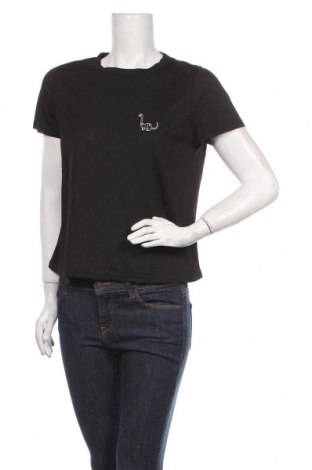 Γυναικείο t-shirt SHEIN, Μέγεθος M, Χρώμα Μαύρο, 80% πολυεστέρας, 20% βαμβάκι, Τιμή 9,72 €