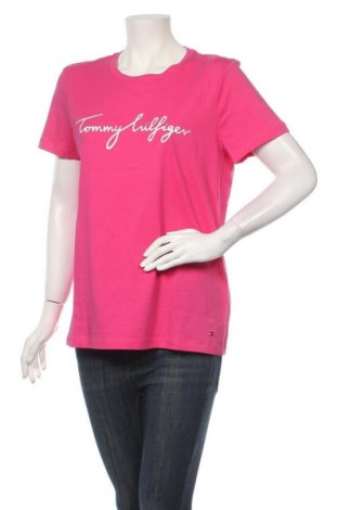 Дамска тениска Tommy Hilfiger, Размер L, Цвят Розов, Памук, Цена 55,30 лв.