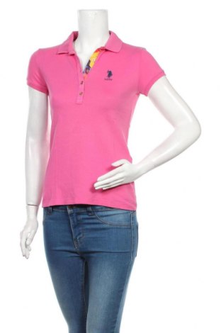 Damski T-shirt U.S. Polo Assn., Rozmiar S, Kolor Różowy, 95% bawełna, 5% elastyna, Cena 118,35 zł