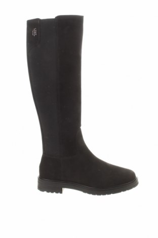 Γυναικείες μπότες Tommy Hilfiger, Μέγεθος 37, Χρώμα Μαύρο, Γνήσιο δέρμα, κλωστοϋφαντουργικά προϊόντα, Τιμή 165,85 €