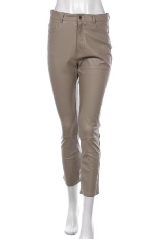 Γυναικείο παντελόνι δερμάτινο H&M, Μέγεθος S, Χρώμα  Μπέζ, Δερματίνη, Τιμή 23,38 €