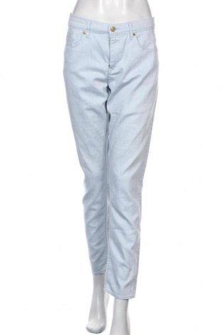 Pantaloni de femei H&M, Mărime XL, Culoare Albastru, 74% bumbac, 24% poliester, 2% elastan, Preț 61,02 Lei