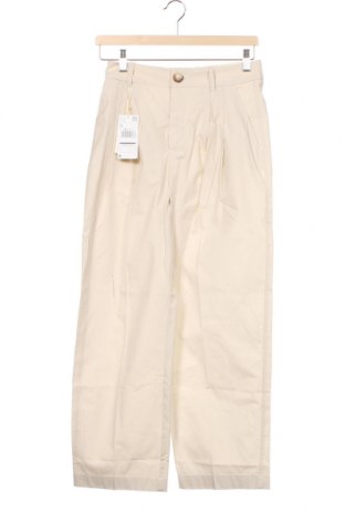 Дамски панталон Mango, Размер XS, Цвят Екрю, Памук, Цена 23,70 лв.