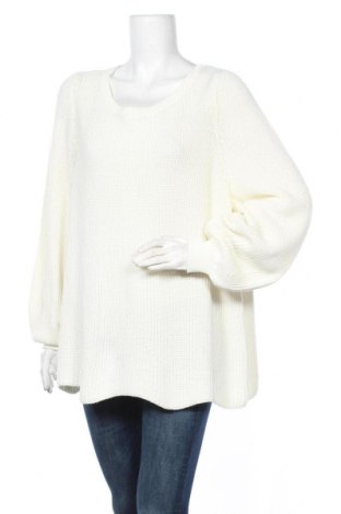 Γυναικείο πουλόβερ Only Carmakoma, Μέγεθος 5XL, Χρώμα Εκρού, 50%ακρυλικό, 50% βαμβάκι, Τιμή 28,60 €